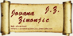 Jovana Zimonjić vizit kartica
